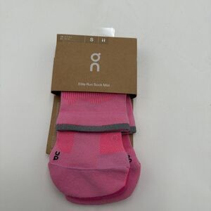 On Small W-(7-8.5) Elite Run Sock Mid-1Pair, Raspberry/Pink